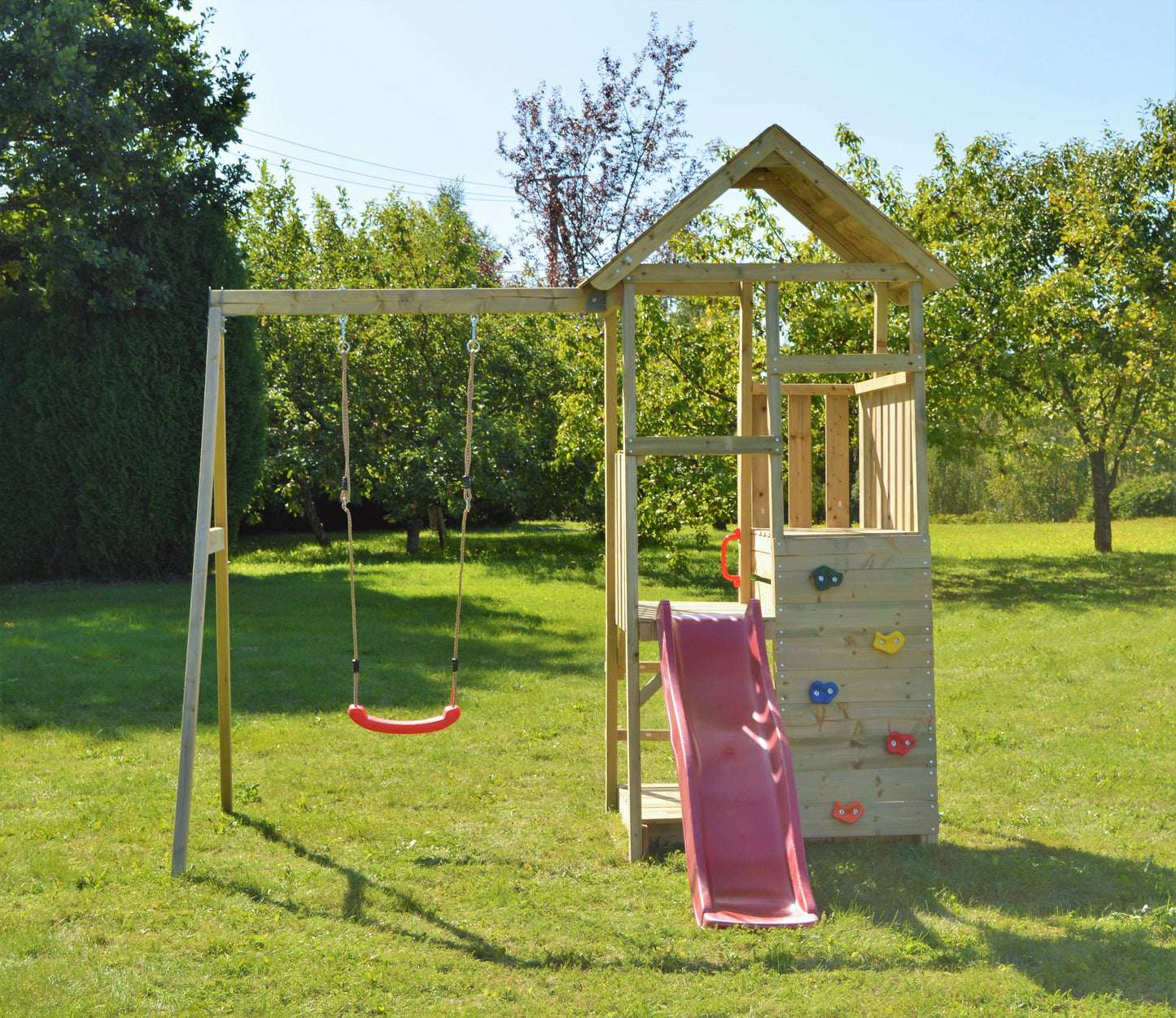 J4 Junior garden playground with slide and swing
