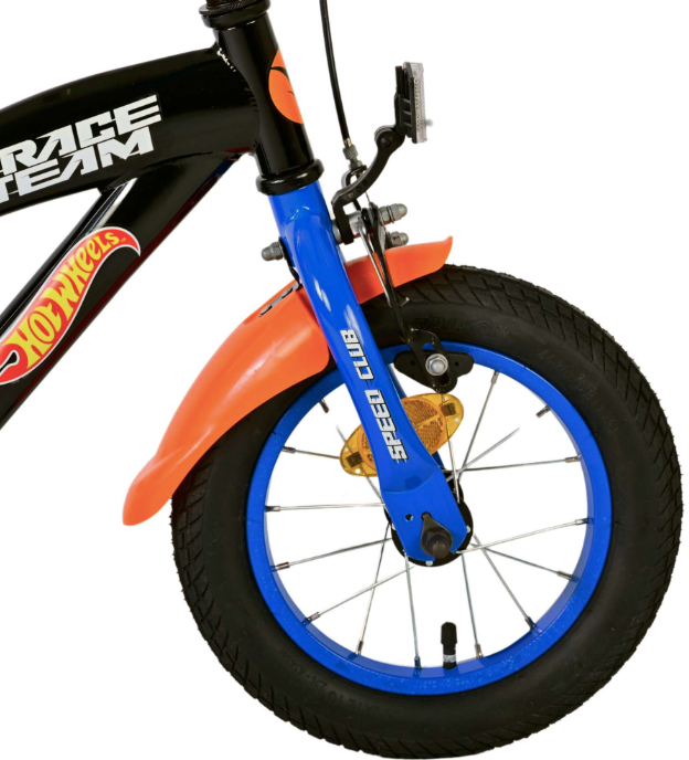 Hot Wheels gyerekbicikli - fiú - 12 colos - Fekete Narancs Kék