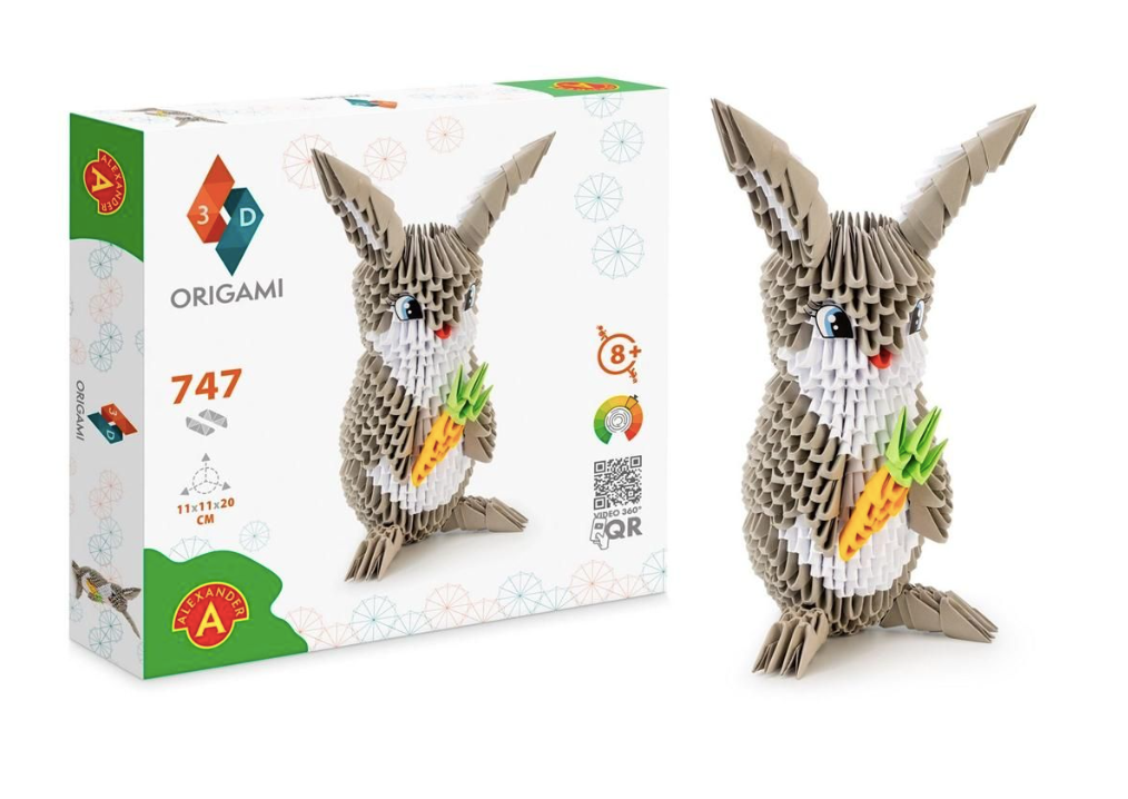 Origami 3D Nyuszi papírhajtogatós építőjáték