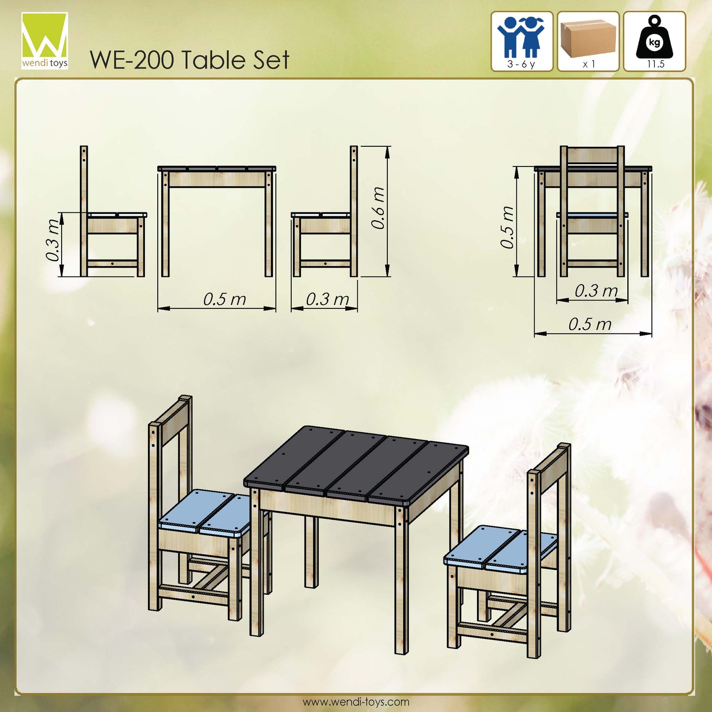 T4 garden children's table with chairs