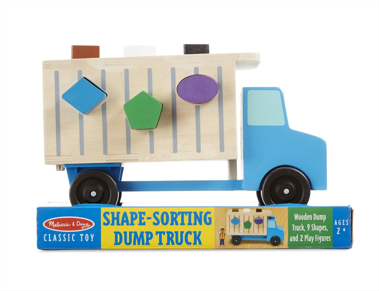 Melissa & Doug Fa jármű, Formarendező kukás autó