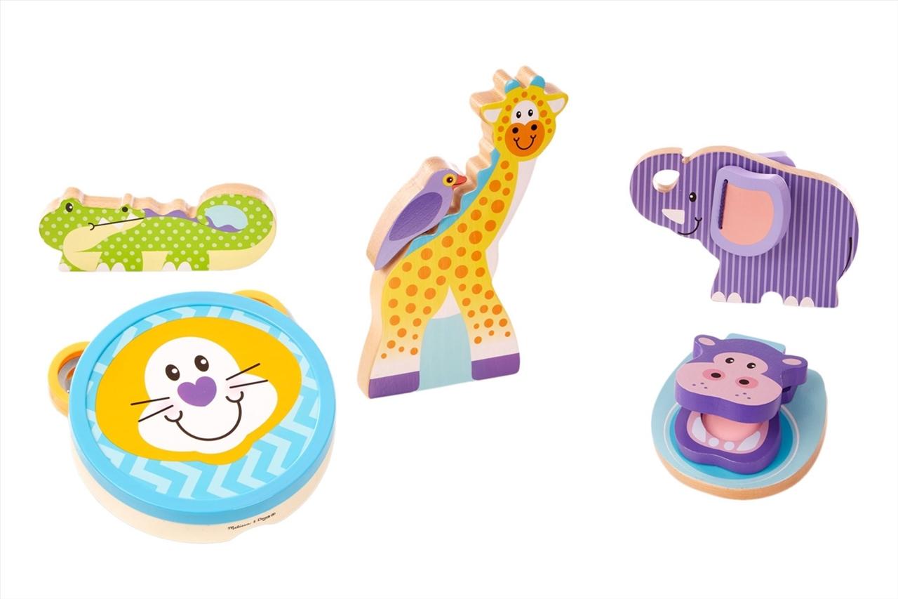 Melissa & Doug Fa készségfejlesztő bébijáték, szafari zenekar