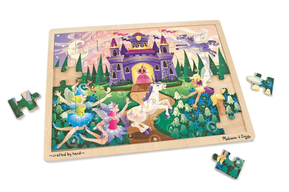 Melissa & Doug Fa készségfejlesztő játék, Puzzle, tündérmese 48 db-os