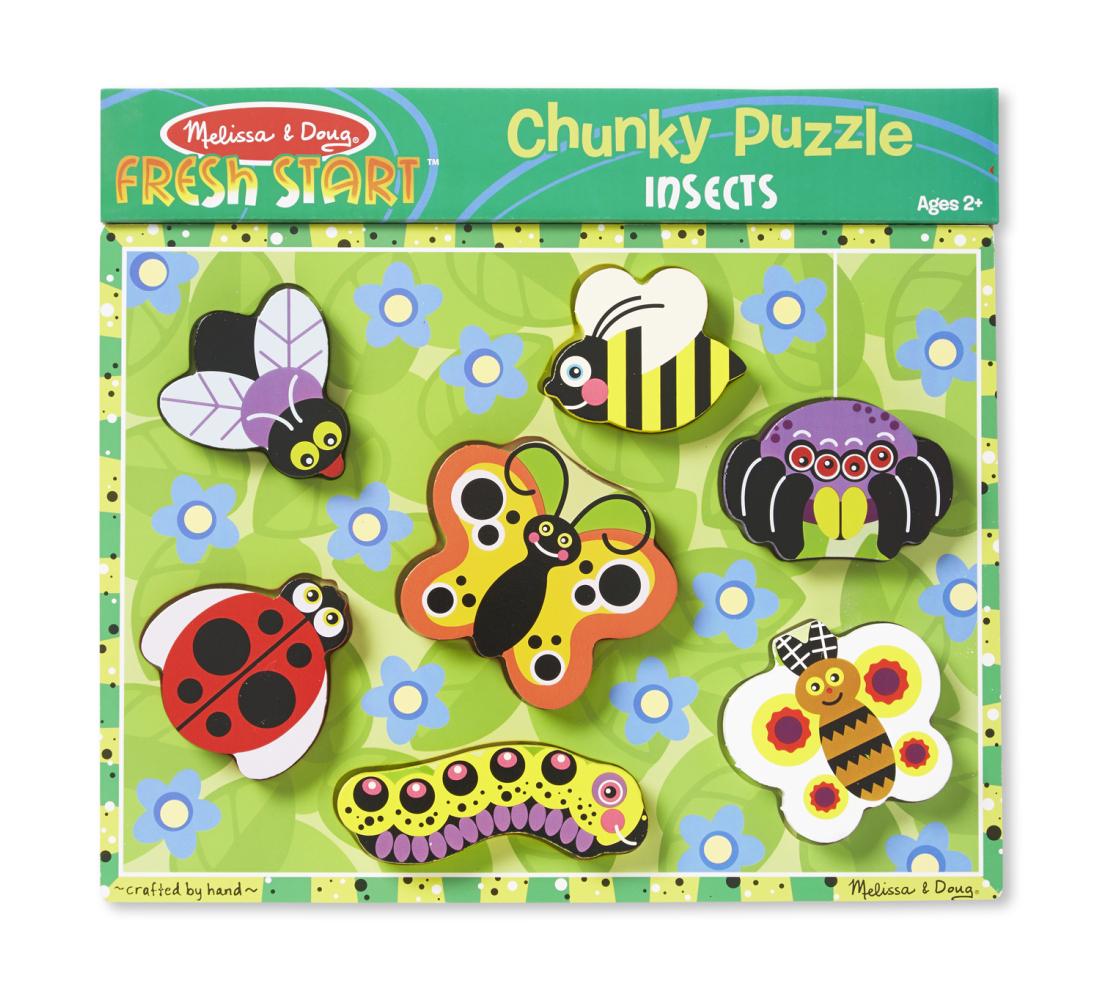 Melissa & Doug Készségfejlesztő játék, Könnyen megfogható puzzle, rovarok