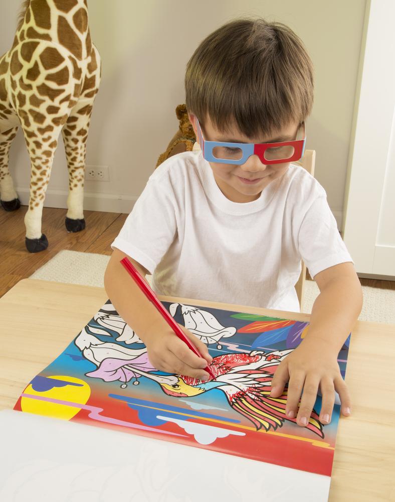 Melissa & Doug Kreatív játék, 3D színező könyv, állatok