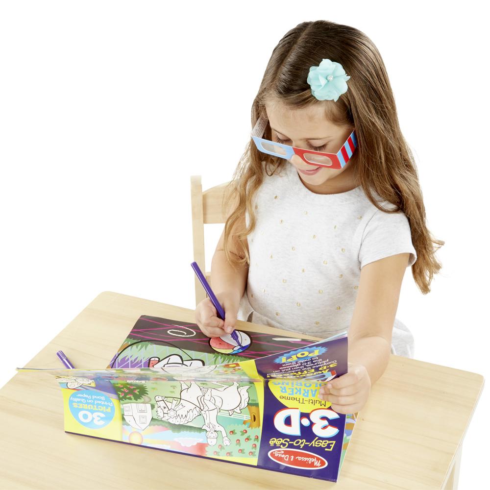 Melissa & Doug Kreatív játék, 3D színező könyv, lányos