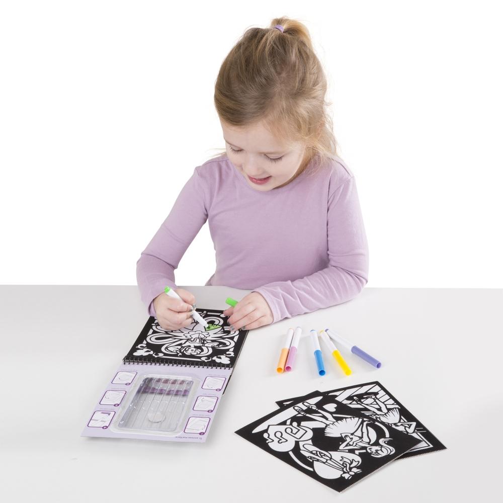 Melissa & Doug Kreatív játék, Bársonyos színező, balerinák