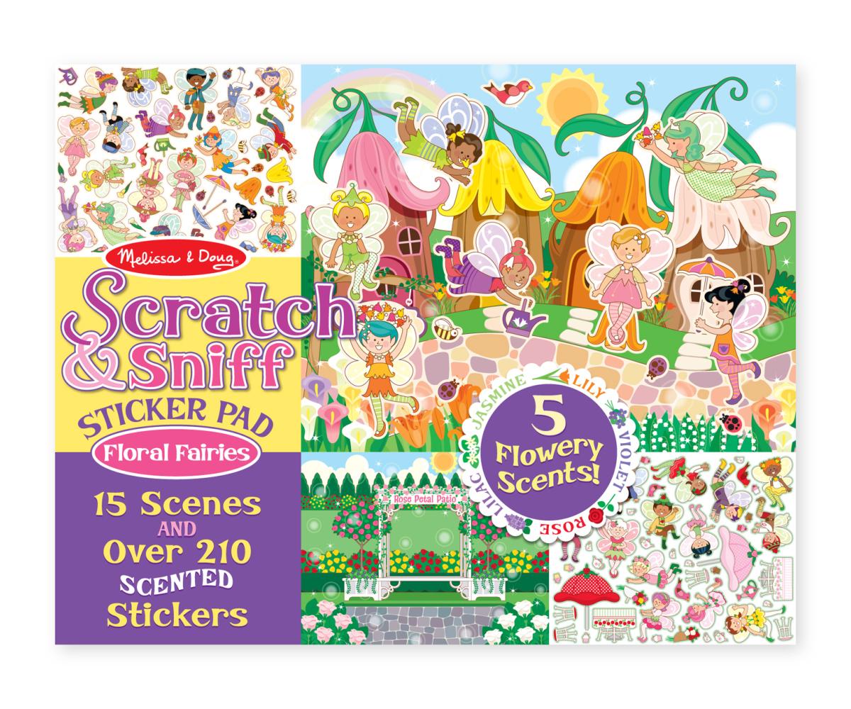Melissa & Doug Kreatív játék, Illatos matrica készlet, virágtündérek