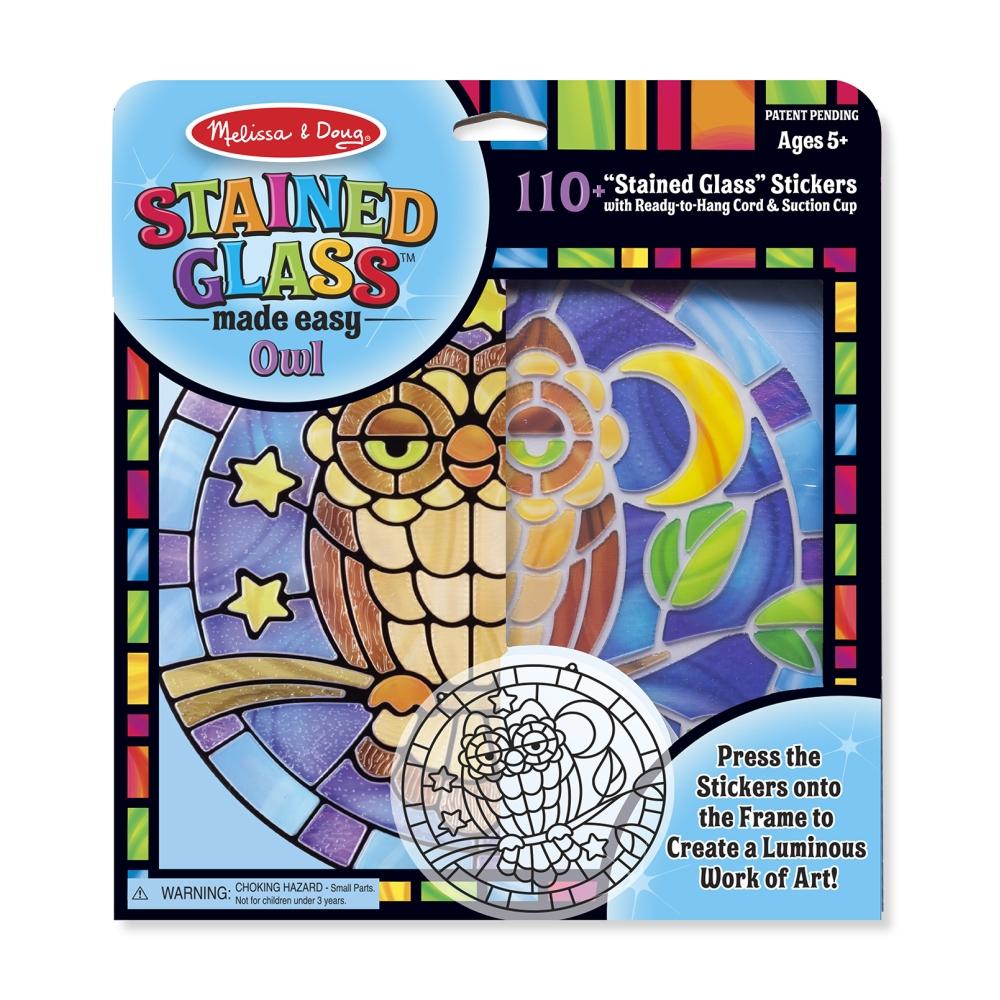 Melissa & Doug Kreatív játék, Ólomüveg képkészítő készlet, bagoly