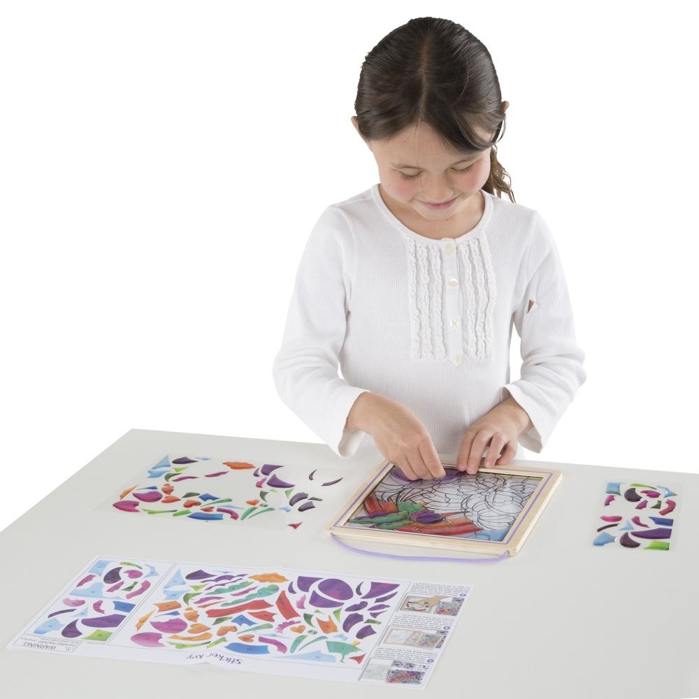 Melissa & Doug Kreatív játék, Ólomüveg képkészítő készlet, szivárványkert