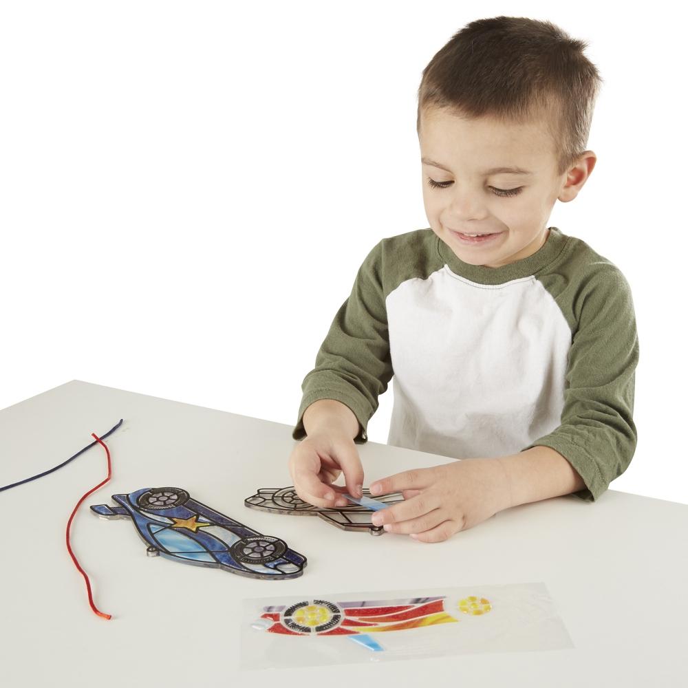Melissa & Doug Kreatív játék, Ólomüveg képkészítő készlet, versenyautók