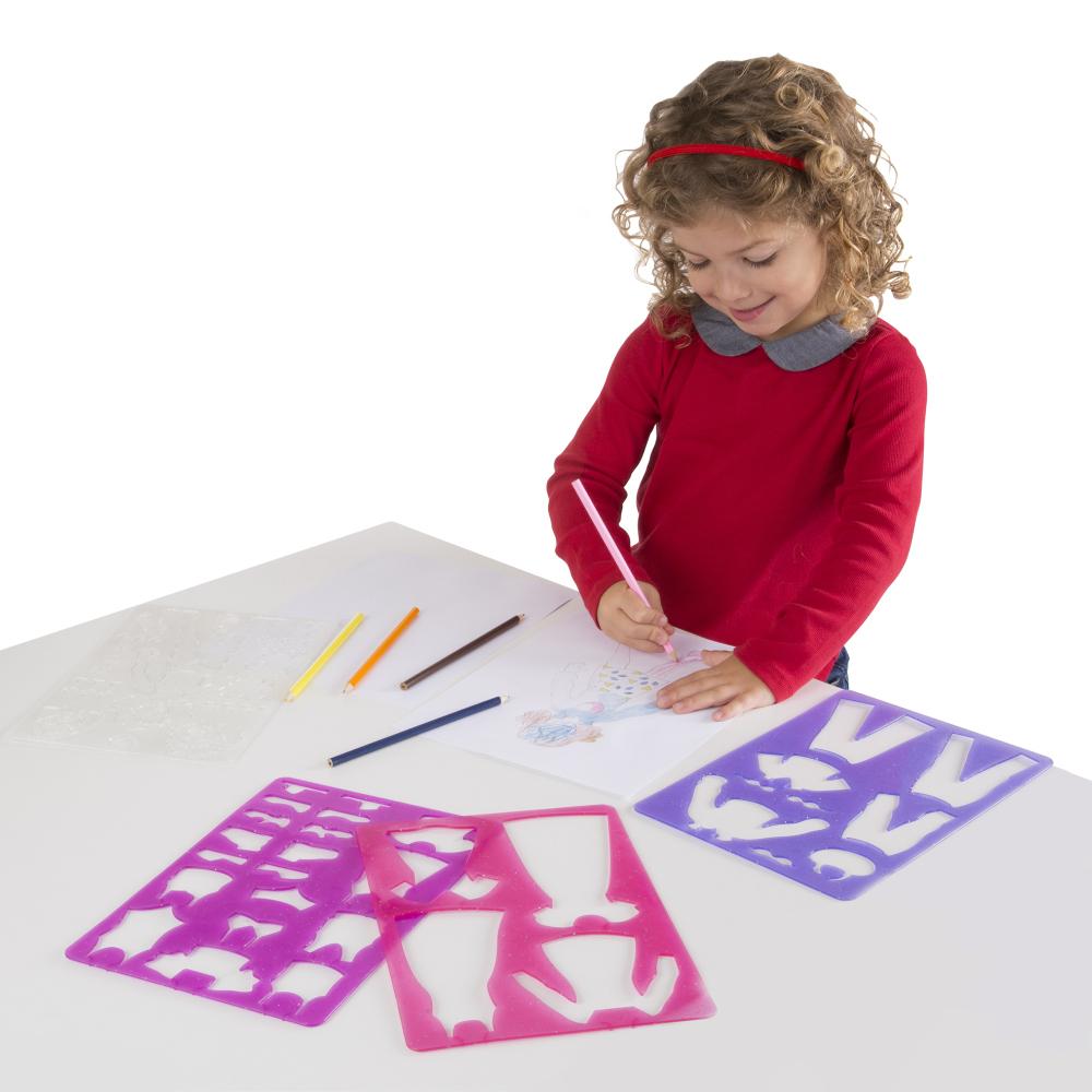 Melissa & Doug Kreatív játék, Stencil divattervező készlet