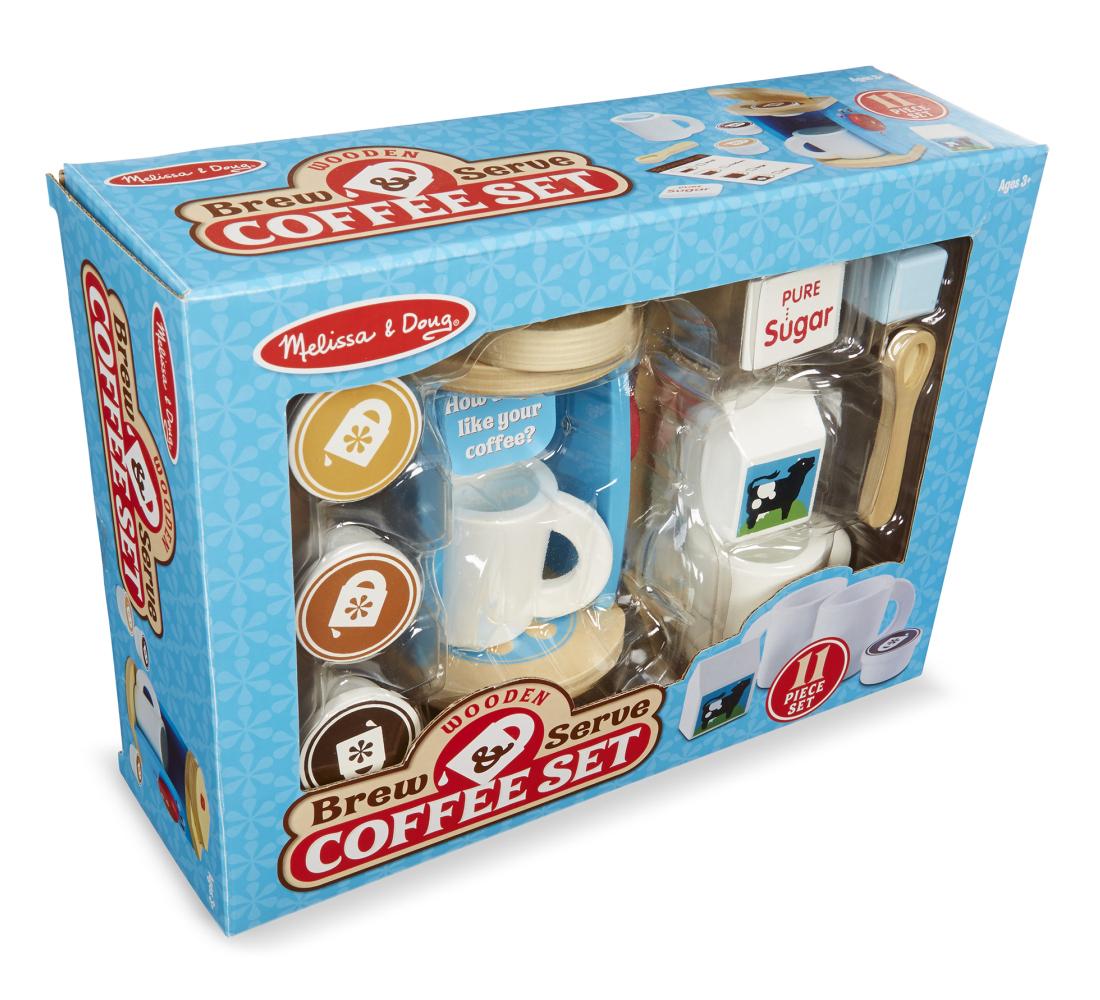 Melissa & Doug Sütés-főzés, Fa kávéfőző szett