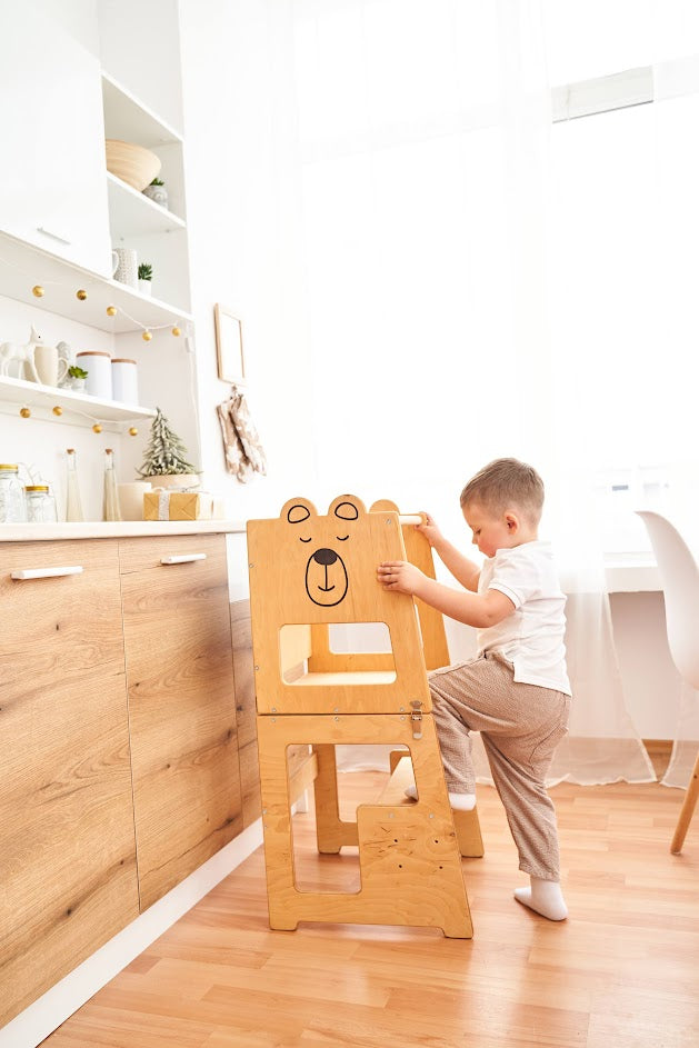 2 az 1-ben Montessori tanulótorony asztallá és székké alakítható - Macis