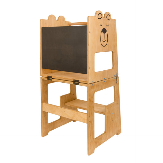 Učebnú vežu 2v1 Montessori je možné prerobiť na stôl a stoličku - Macis