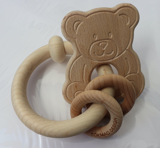 Pumpkin Design with natural wooden rattle chew - Macis