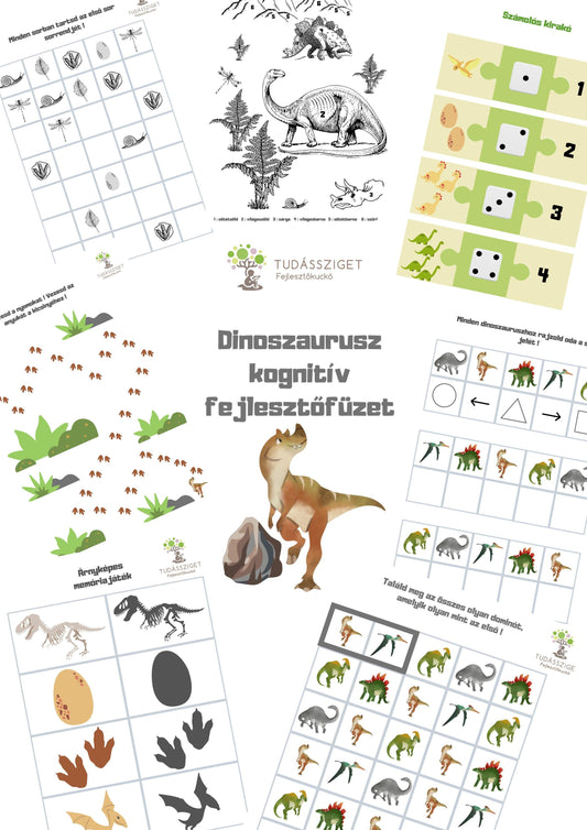 Dinoszauruszok - Kognitív fejlesztőfüzet - 4 éves kortól