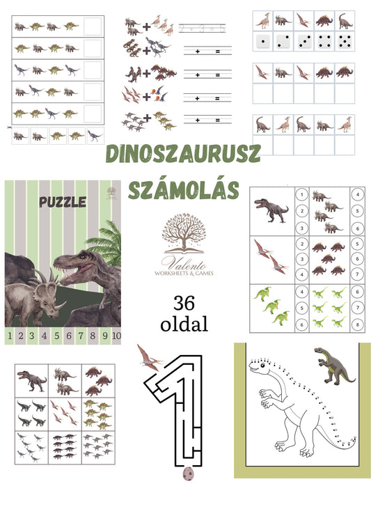 Dinoszauruszok - Számolás - Óvodásoknak és elsősöknek