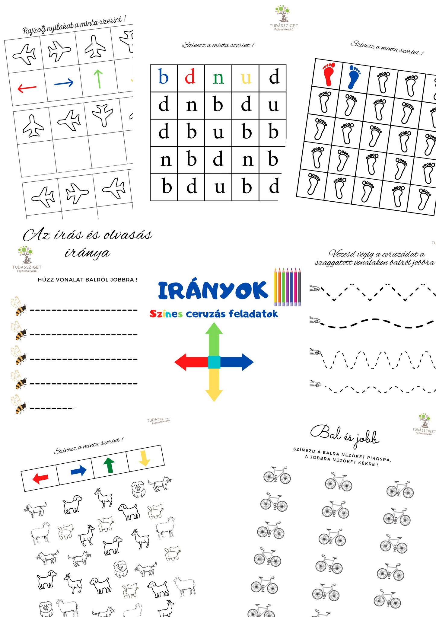 Irányok - Színes ceruzás - nagycsoportosoknak és kisiskolásoknak