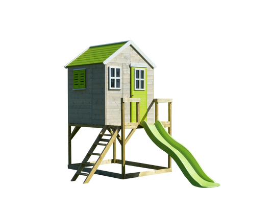 M22L Garden playhouse with slide "My Lodge"