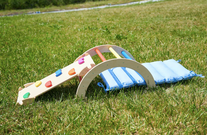 Montessori Climbing Board Arch Set (Arch+Ramp+Cushion) Wood