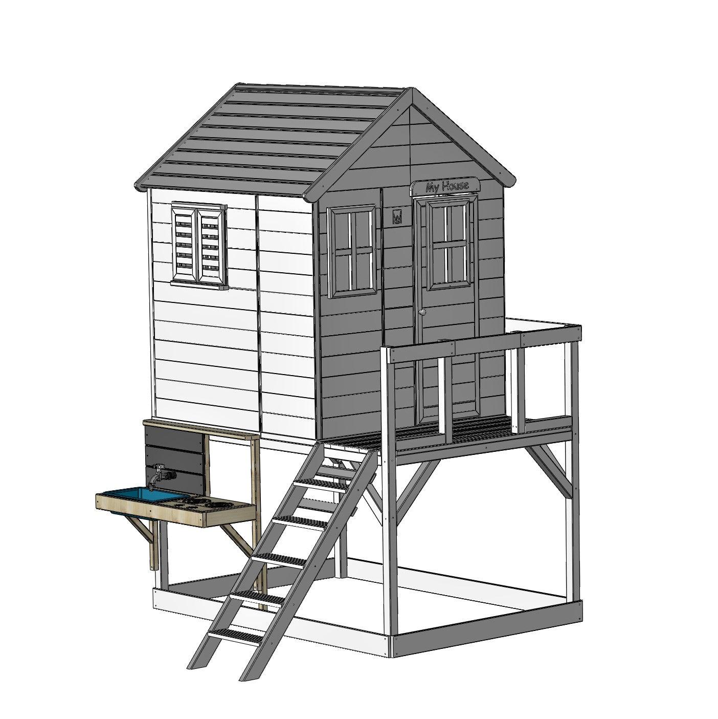 M21L-KT Garden playhouse with kitchenette