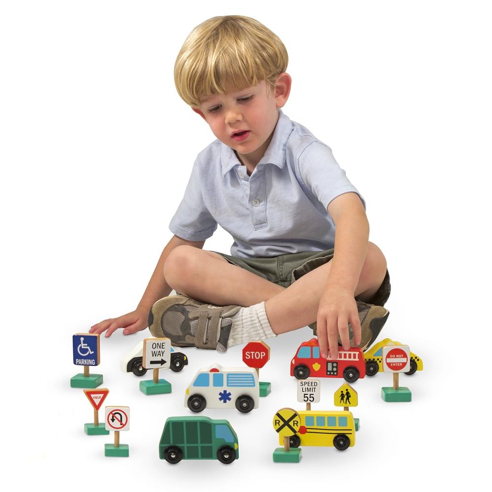 Melissa & Doug Fa jármű, Autók és közlekedési táblák
