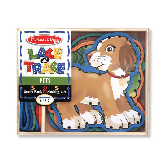 Melissa & Doug Fa készégfejlesztő játék, Fűzős kis kedvencek