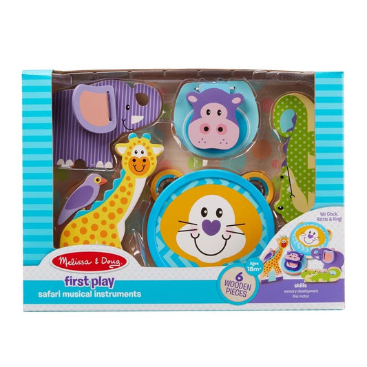 Melissa & Doug Fa készségfejlesztő bébijáték, szafari zenekar