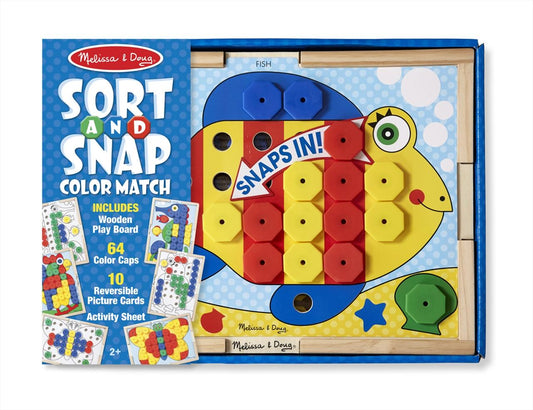 Melissa & Doug Fa készségfejlesztő játék, Párosíts és pattints, színkereső