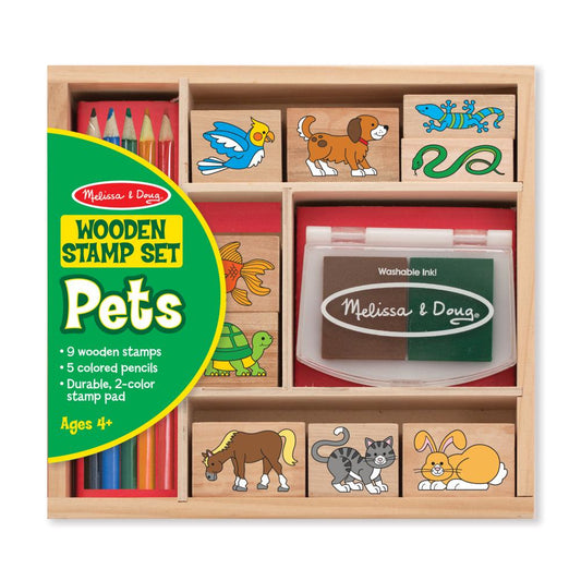 Melissa & Doug Fa nyomda készlet ceruzákkal, kis kedvencek