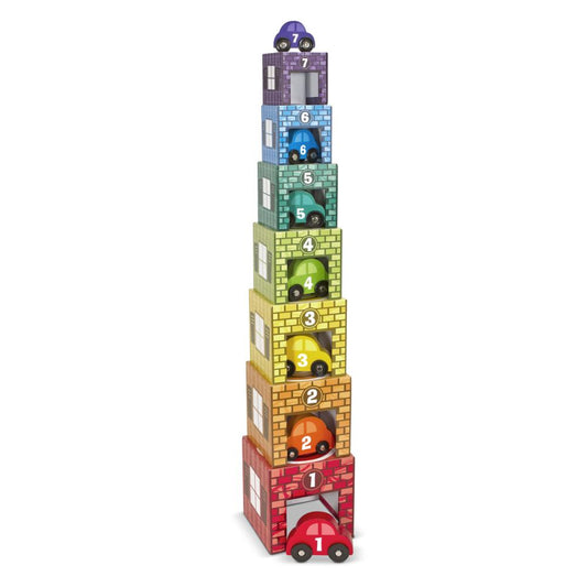 Melissa & Doug Készségfejlesztő játék, Színes-számos toronyépítő garázs