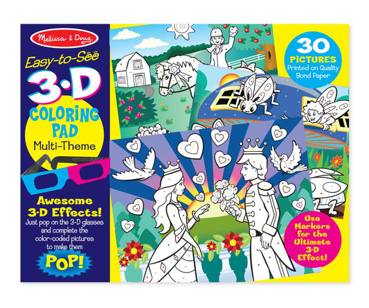 Melissa & Doug Kreatív játék, 3D színező könyv, lányos
