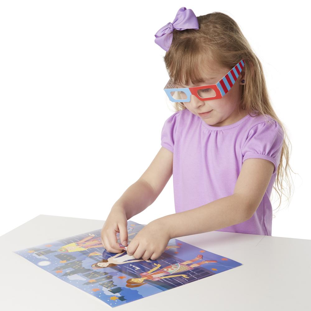 Melissa & Doug Kreatív játék, 3D újrahasználható matrica készlet, divat