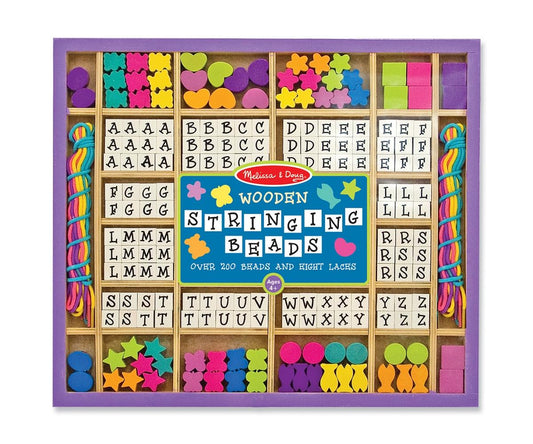 Melissa & Doug Kreatív játék, Fa gyöngy szett, betűk