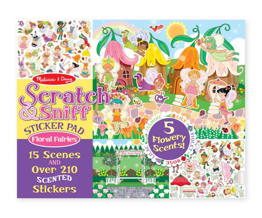 Melissa & Doug Kreatív játék, Illatos matrica készlet, virágtündérek