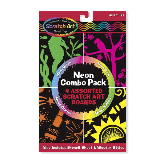 Melissa & Doug Kreatív játék, Képkarc neon, többféle téma
