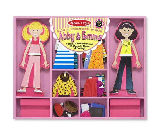 Melissa & Doug Kreatív játék, Mágneses fa öltöztető szett, Abby & Emma