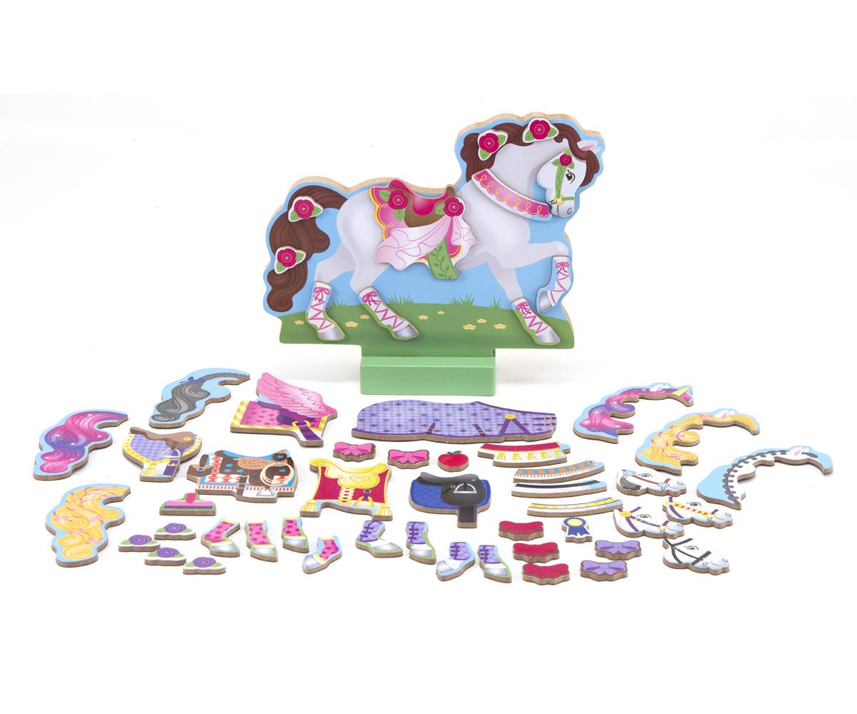 Melissa & Doug Kreatív játék, Mágneses fa öltöztető szett, lovacska