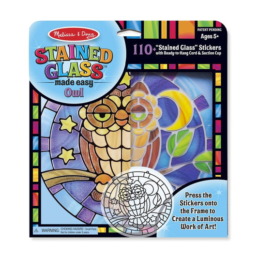 Melissa & Doug Kreatív játék, Ólomüveg képkészítő készlet, bagoly