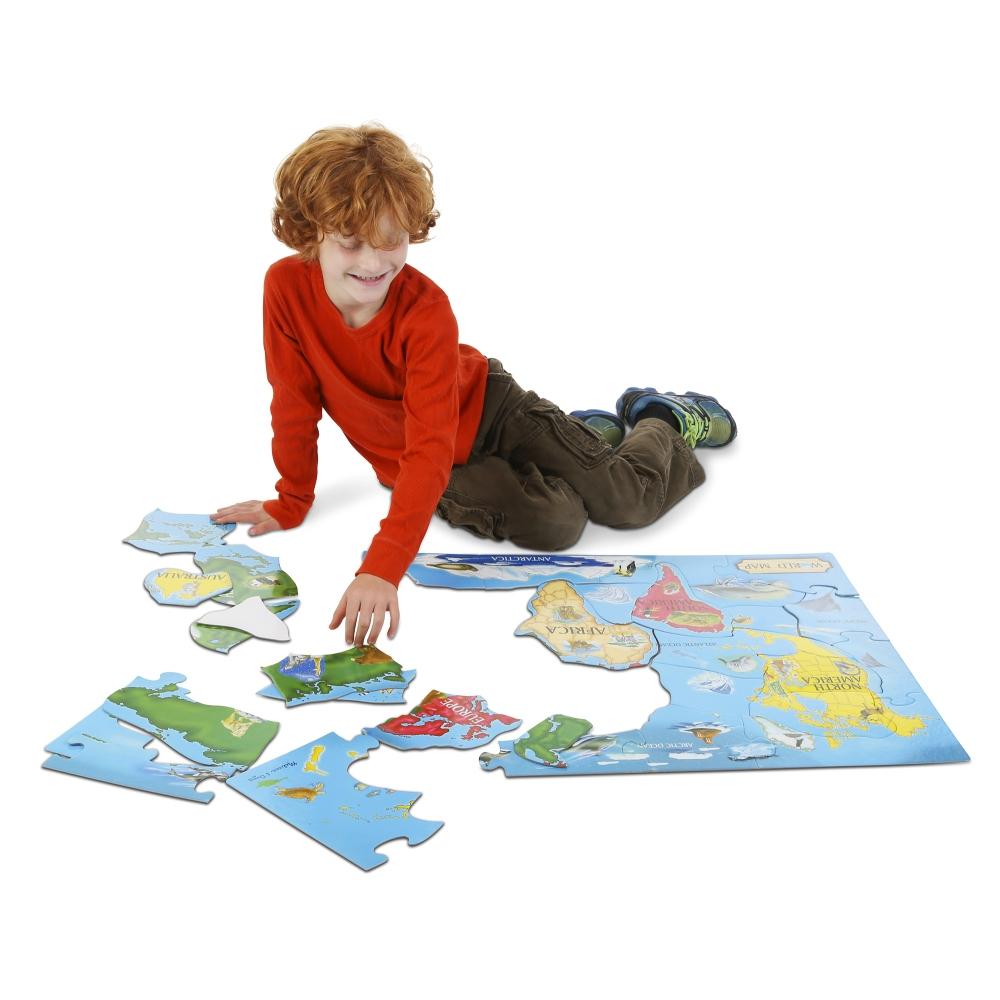 Melissa & Doug Padló puzzle, Világtérkép 33 db-os